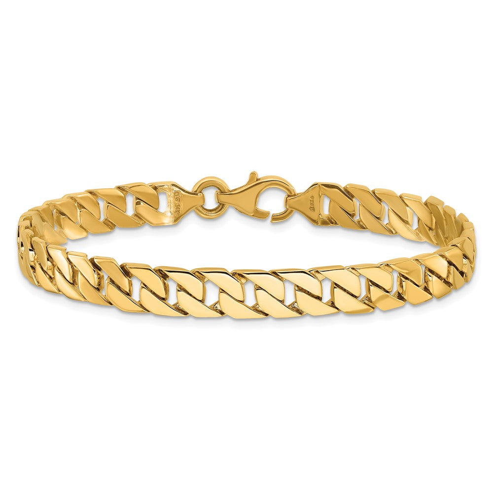 10K Gelbgold 7.4mm Hand-polished Fantasieglieder Gliederarmband