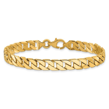 10K Gelbgold 7.4mm Hand-polished Fantasieglieder Gliederarmband