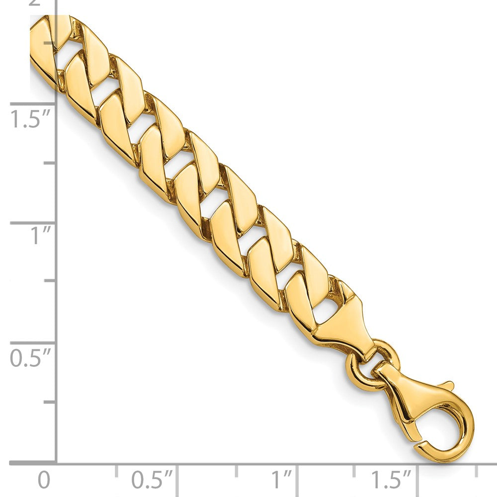 10K Gelbgold 7.4mm Hand-polished Fantasieglieder Gliederarmband