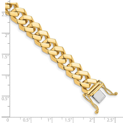 10K Gelbgold 10mm Hand-polished Fantasieglieder Gliederarmband