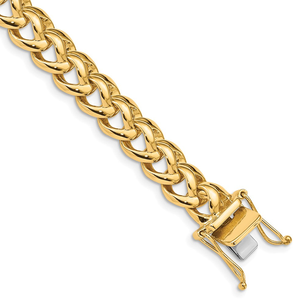 10K Gelbgold 8.6mm Hand-polished Fantasieglieder Gliederarmband