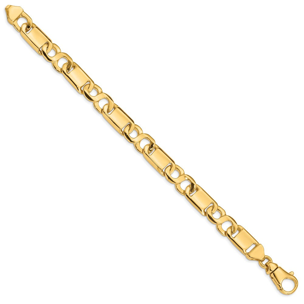 10K Gelbgold 10.4mm Hand-polished Fantasieglieder Gliederarmband