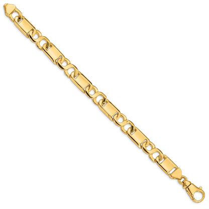 10K Gelbgold 10.4mm Hand-polished Fantasieglieder Gliederarmband