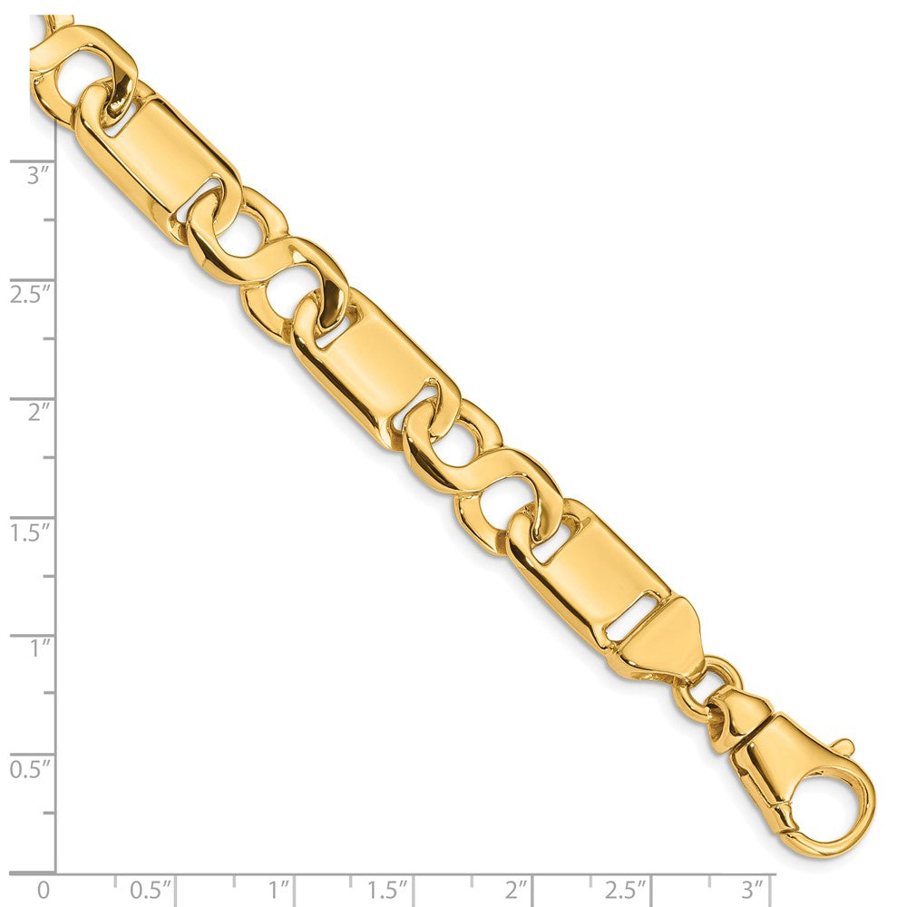 10K Gelbgold 10.4mm Hand-polished Fantasieglieder Gliederarmband