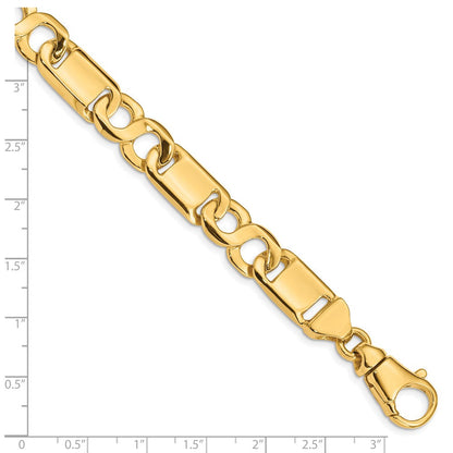 10K Gelbgold 10.4mm Hand-polished Fantasieglieder Gliederarmband