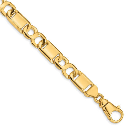 10K Gelbgold 10.4mm Hand-polished Fantasieglieder Gliederarmband