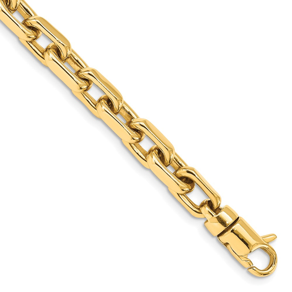 10K Gelbgold 7mm Hand-polished Fantasieglieder Gliederarmband