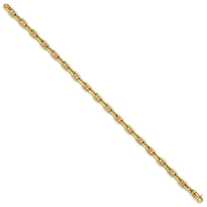 10K Gelbgold 5.1mm Hand-polished Fantasieglieder Gliederarmband