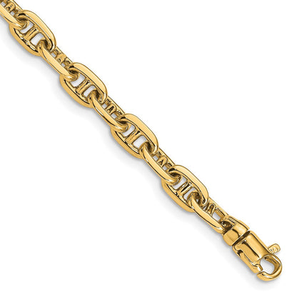 10K Gelbgold 5.1mm Hand-polished Fantasieglieder Gliederarmband