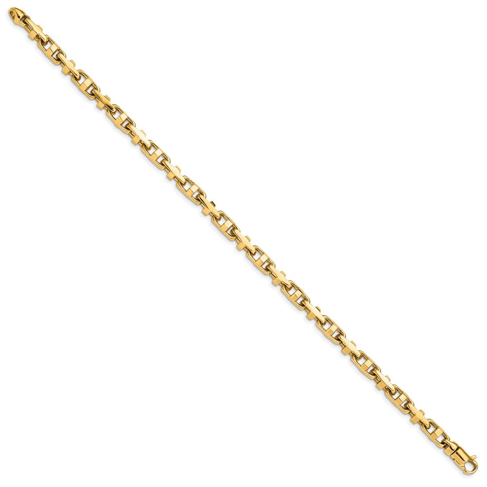 10K Gelbgold 5mm Hand-polished Fantasieglieder Gliederarmband