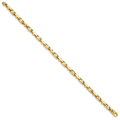 10K Gelbgold 5mm Hand-polished Fantasieglieder Gliederarmband
