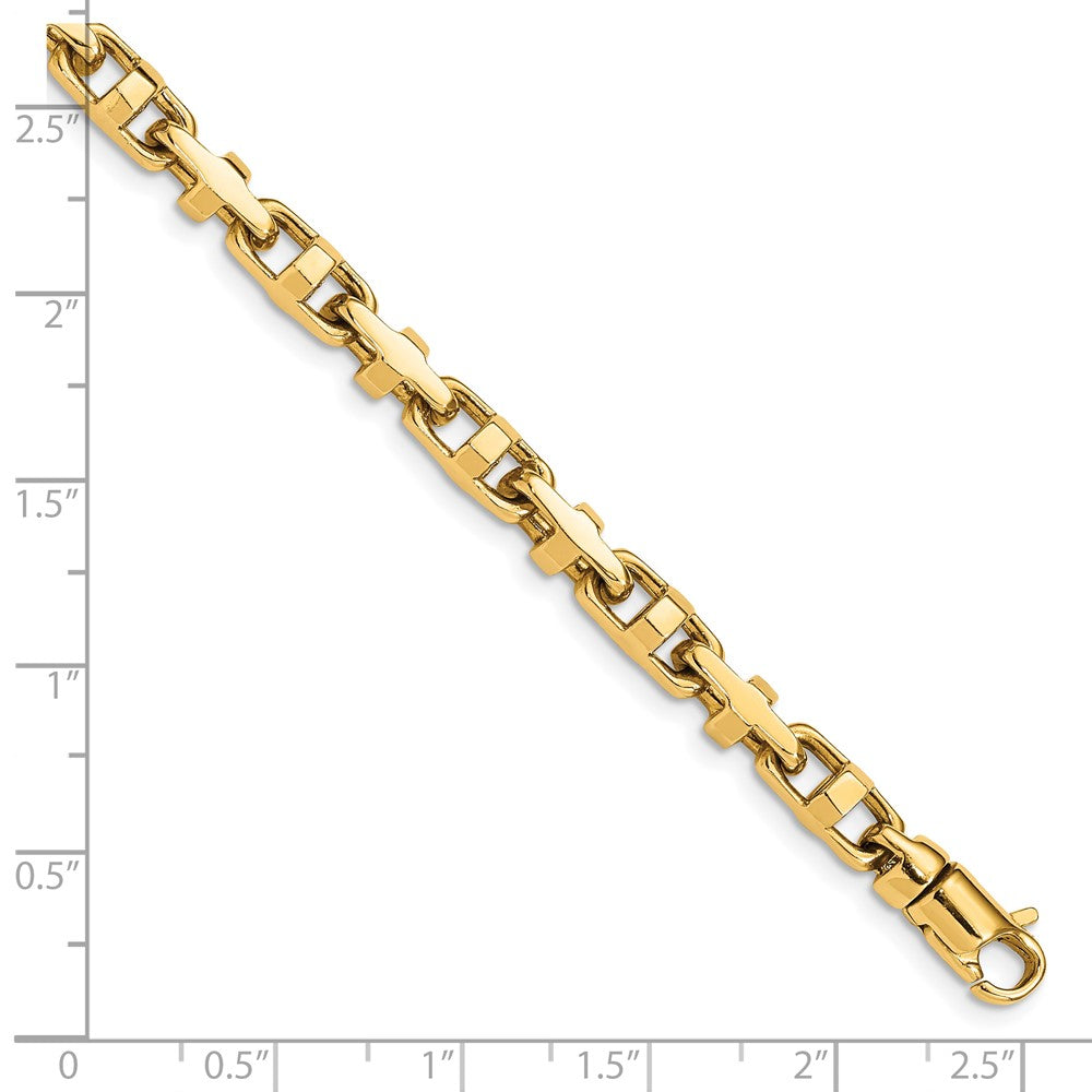 10K Gelbgold 5mm Hand-polished Fantasieglieder Gliederarmband