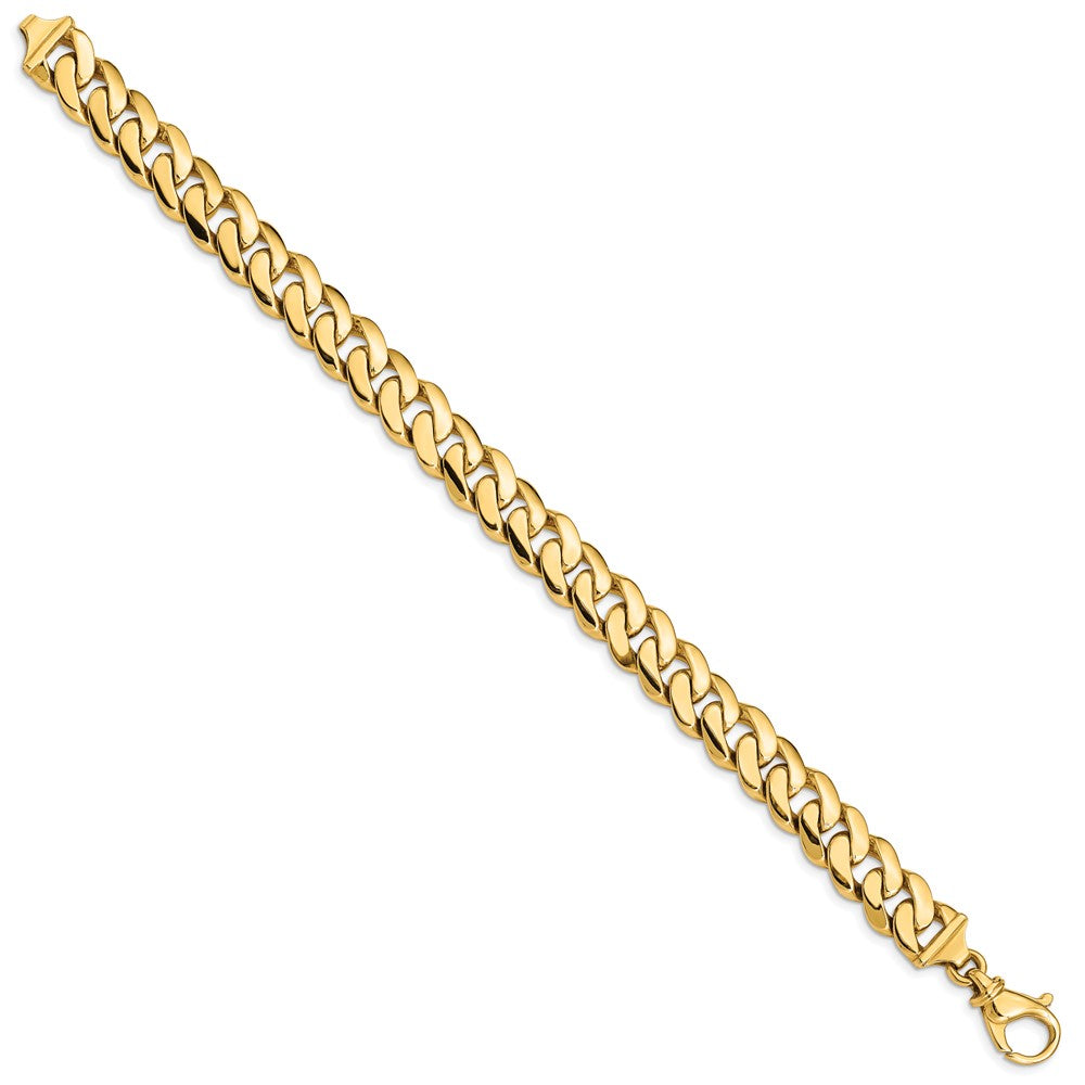 10K Gelbgold 10.75mm Hand Poliert Fantasieglieder Gliederarmband
