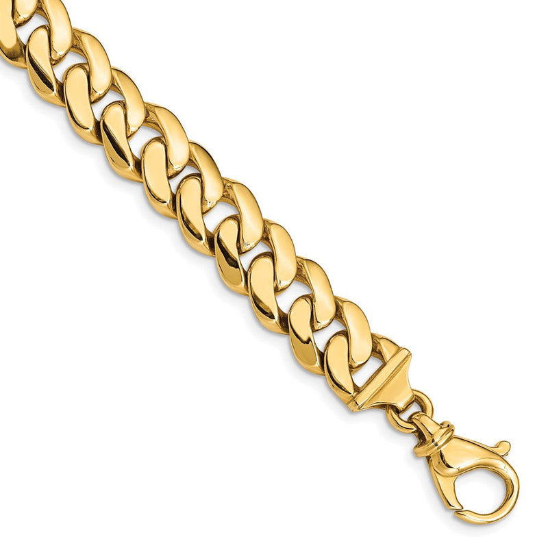 10K Gelbgold 10.75mm Hand Poliert Fantasieglieder Gliederarmband