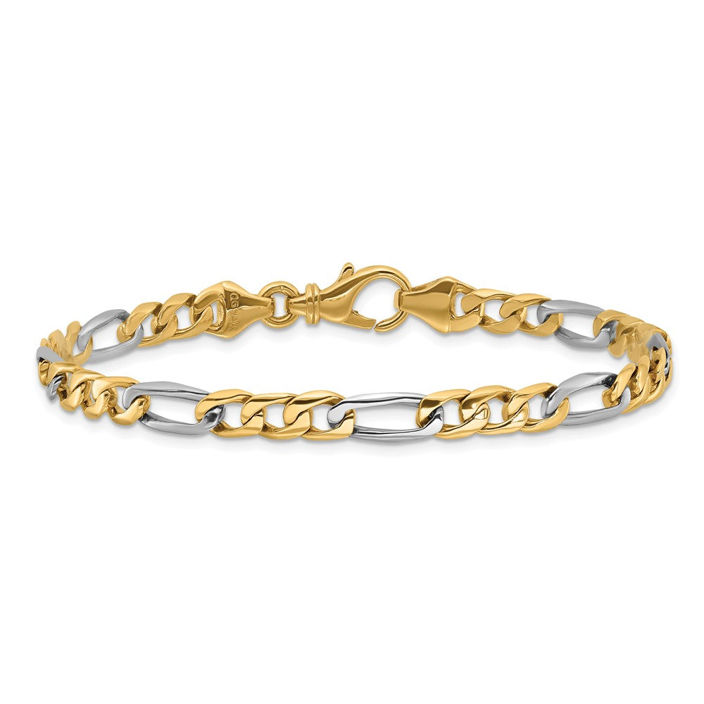 10K Bicolor 5.8mm Hand Poliert Fantasieglieder Gliederarmband