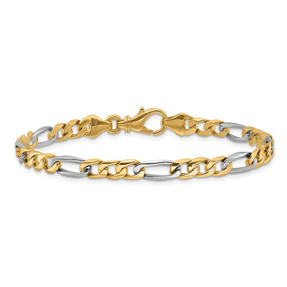 10K Bicolor 5.8mm Hand Poliert Fantasieglieder Gliederarmband