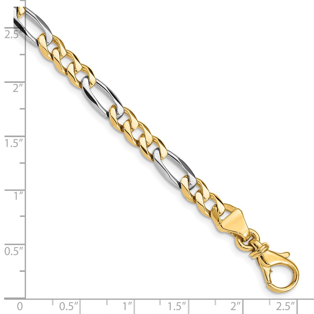 10K Bicolor 5.8mm Hand Poliert Fantasieglieder Gliederarmband