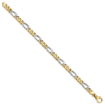 10K Bicolor 6.1mm Hand-polished Fantasieglieder Gliederarmband