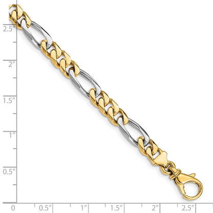 10K Bicolor 6.1mm Hand-polished Fantasieglieder Gliederarmband