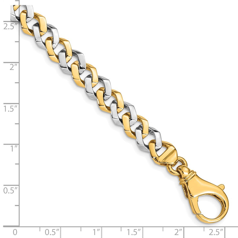 10K Bicolor 8mm Hand-polished Fantasieglieder Gliederarmband