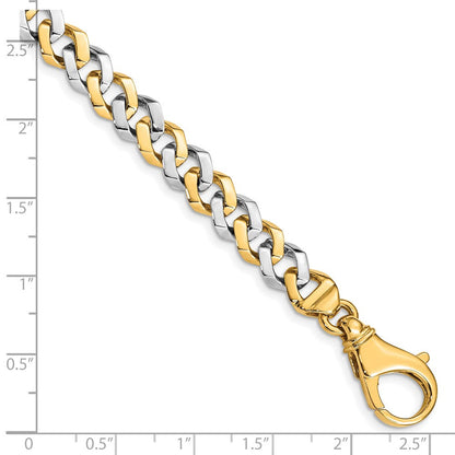 10K Bicolor 8mm Hand-polished Fantasieglieder Gliederarmband