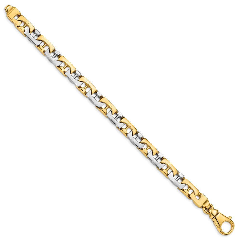 10K Bicolor 8.5mm Hand-polished Fantasieglieder Gliederarmband