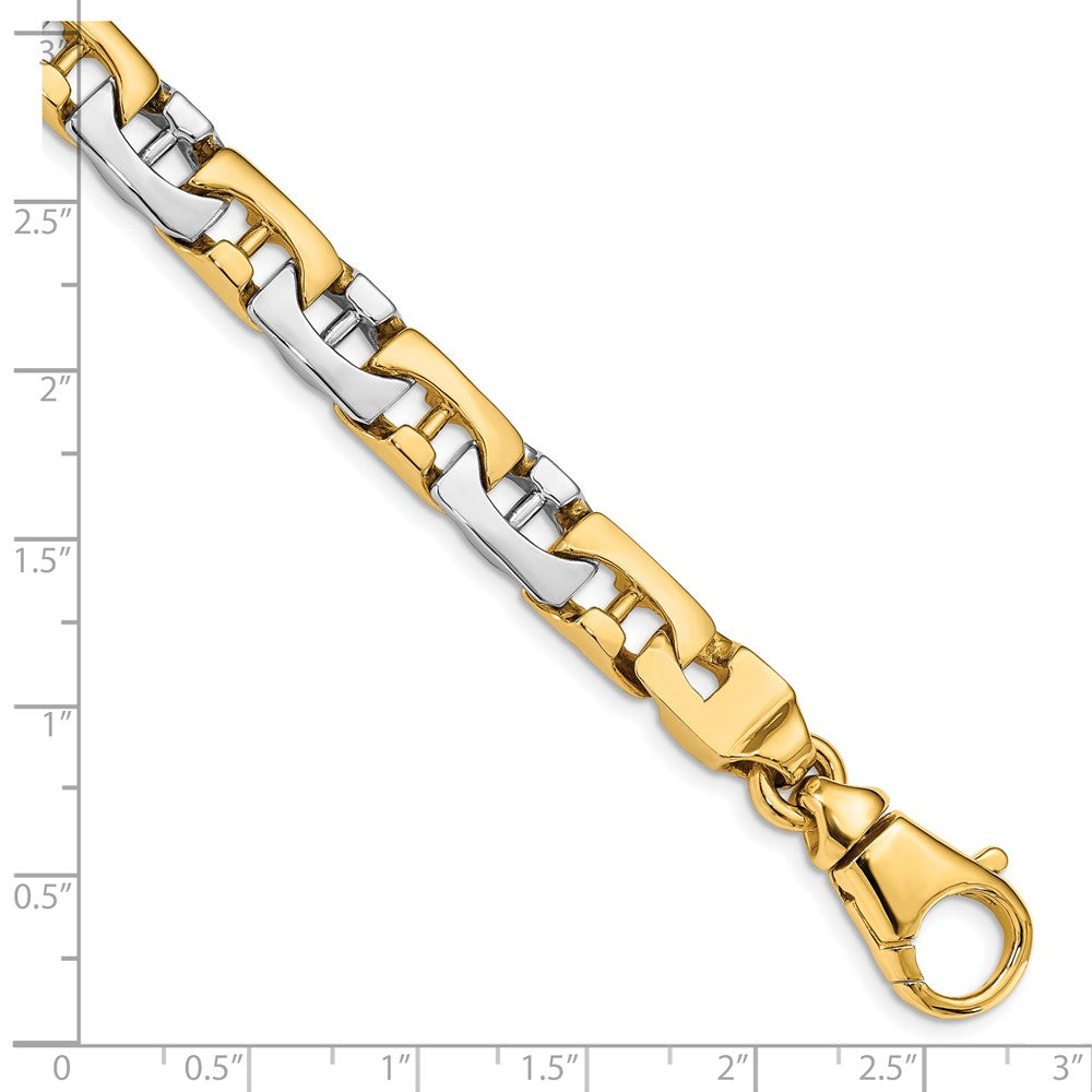 10K Bicolor 8.5mm Hand-polished Fantasieglieder Gliederarmband