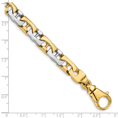 10K Bicolor 8.5mm Hand-polished Fantasieglieder Gliederarmband