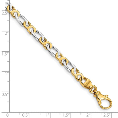 10K Bicolor 4.8mm Hand Poliert Fantasieglieder Gliederarmband