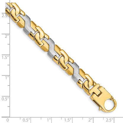 10K Bicolor 8.8mm Satiniert & Hand Poliert Fantasieglieder Gliederarmband