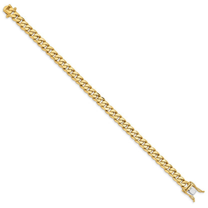 10K Gelbgold 7mm Hand-polished Miami Kubanisch Gliederarmband
