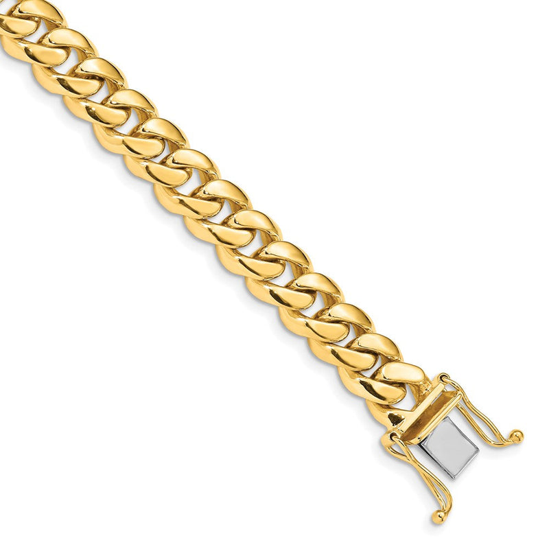 10K Gelbgold 8.7mm Hand-polished Miami Kubanisch Kette Glieder Armband