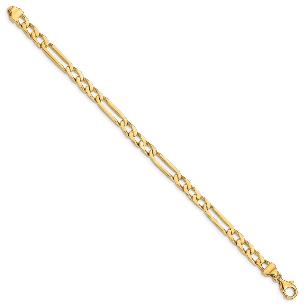 10K Gelbgold 5mm Hand-polished Figaro Glieder Gliederarmband