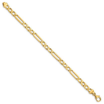 10K Gelbgold 5mm Hand-polished Figaro Glieder Gliederarmband