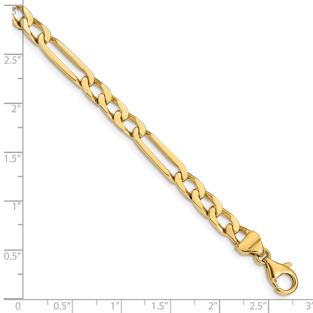 10K Gelbgold 5mm Hand-polished Figaro Glieder Gliederarmband