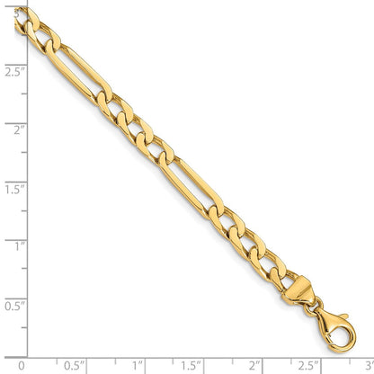 10K Gelbgold 5mm Hand-polished Figaro Glieder Gliederarmband