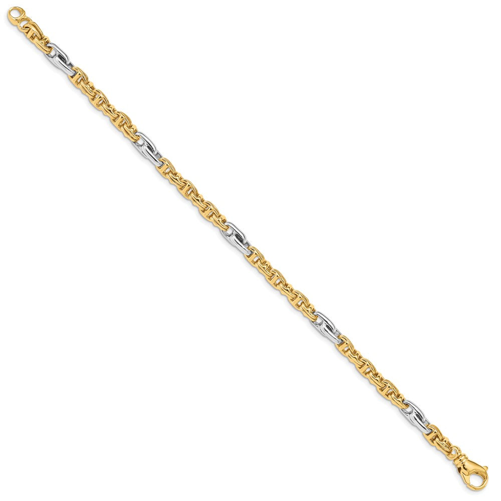 10K Bicolor 5.38mm Hand-polished Fantasieglieder Gliederarmband
