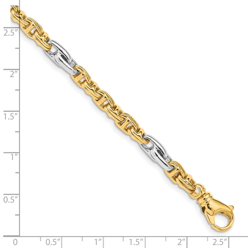10K Bicolor 5.38mm Hand-polished Fantasieglieder Gliederarmband