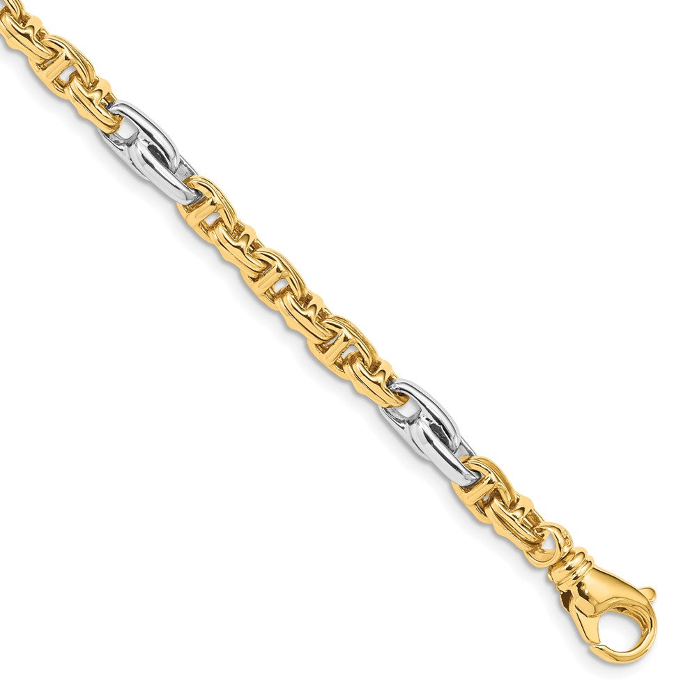 10K Bicolor 5.38mm Hand-polished Fantasieglieder Gliederarmband