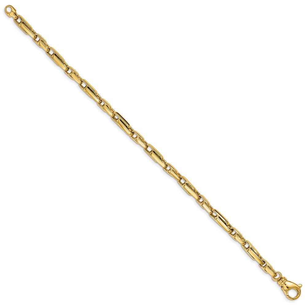 10K Gelbgold 5mm Hand-polished Fantasieglieder Gliederarmband