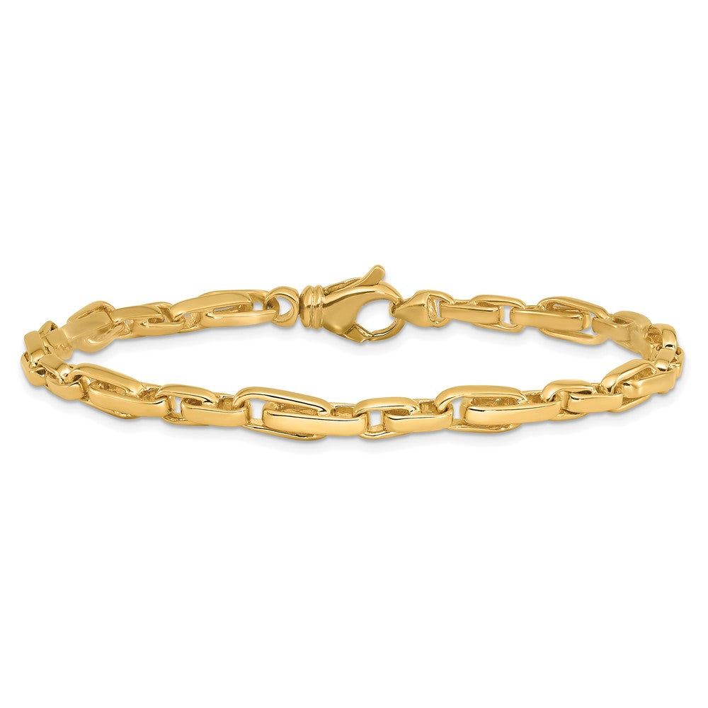 10K Gelbgold 5mm Hand-polished Fantasieglieder Gliederarmband