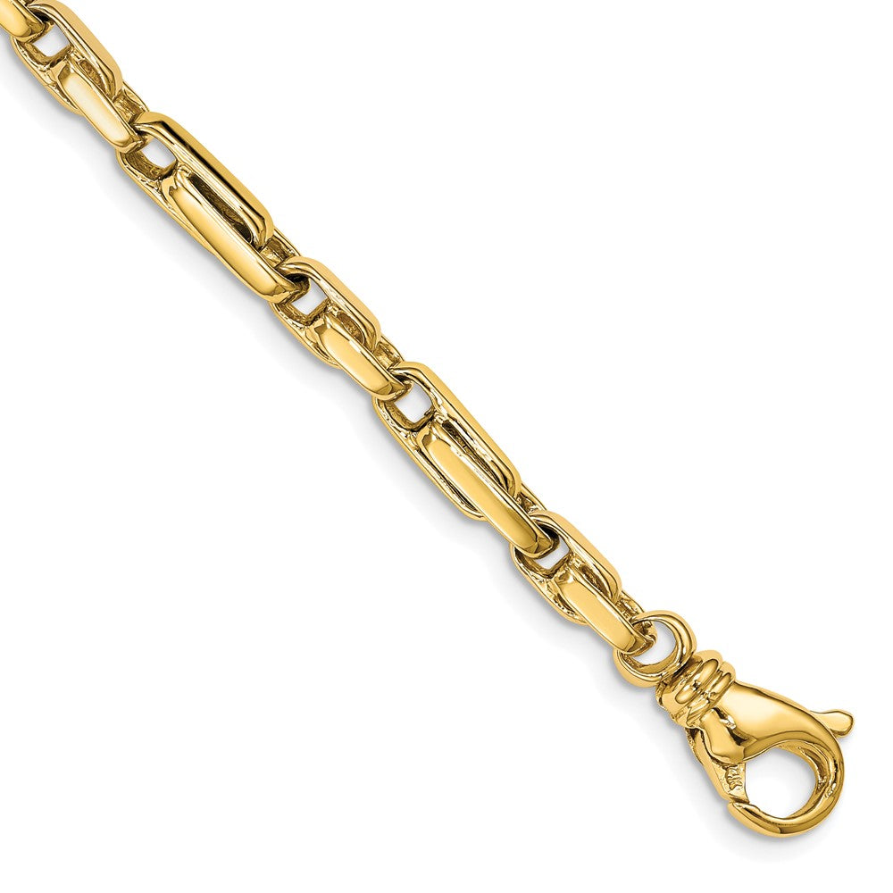 10K Gelbgold 5mm Hand-polished Fantasieglieder Gliederarmband