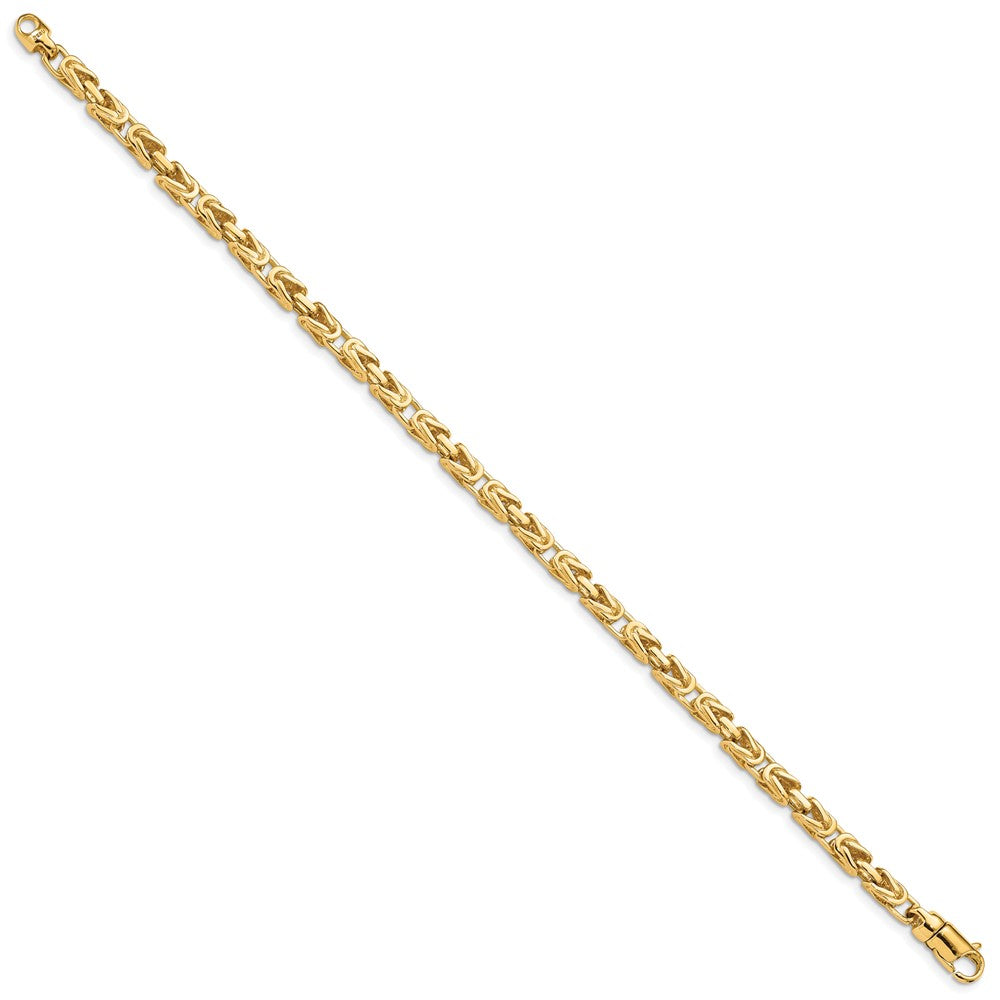 10K Gelbgold 4.1mm Hand-polished Byzantiner Glieder Gliederarmband