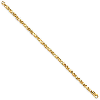 10K Gelbgold 4.1mm Hand-polished Byzantiner Glieder Gliederarmband