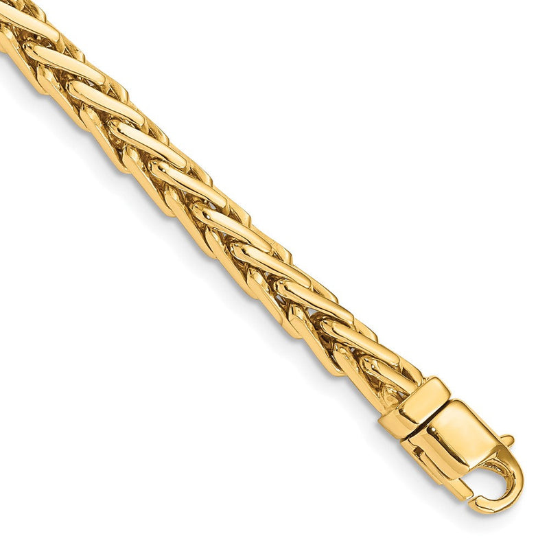 10K Gelbgold 4.4mm Hand-polished Flach-edged Geflochten Glieder Gliederarmband