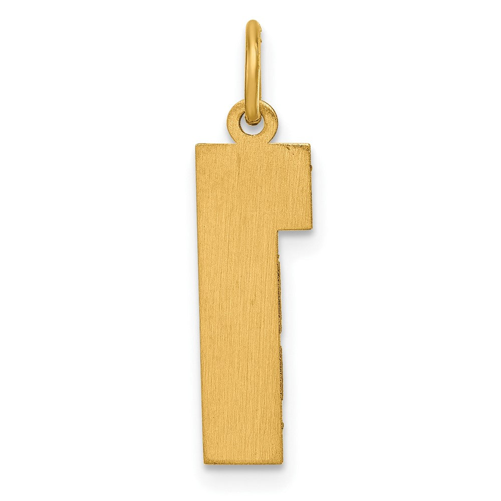 10K Gelbgold 10ky Casted Groß Diamantiert Zahl 1 Charm