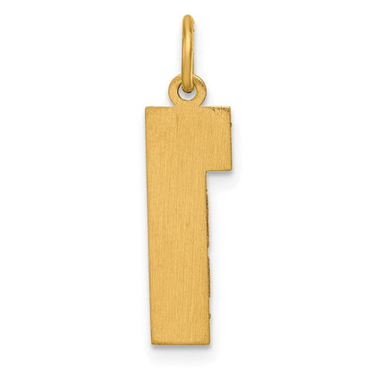10K Gelbgold 10ky Casted Groß Diamantiert Zahl 1 Charm