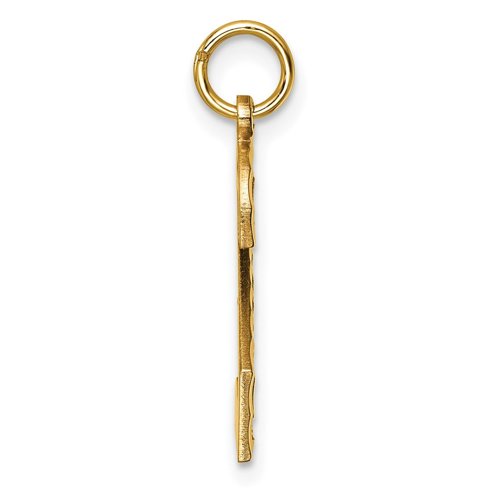 10K Gelbgold 10ky Casted Groß Diamantiert Zahl 2 Charm