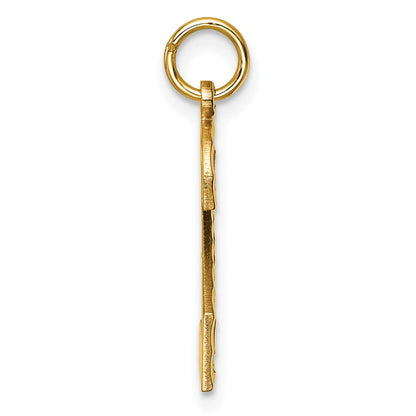 10K Gelbgold 10ky Casted Groß Diamantiert Zahl 2 Charm