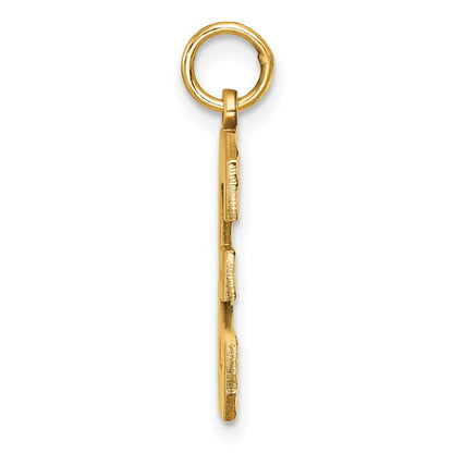 10K Gelbgold 10ky Casted Groß Diamantiert Zahl 3 Charm